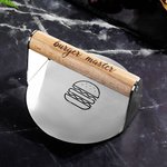 Prensa para hamburguesas de acero inoxidable personalizada y grabada