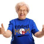 Personalised Baseball MOM T-Shirt with Name Gift for Mom