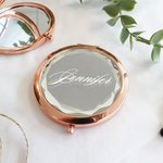 Personalised Compact Makeup Mirror Folded Mirror with Name Wedding Bride Shower Gift for Her Bridesmaid