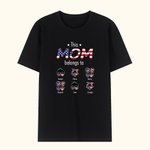 Personlig Denna mamma tillhör dessa barn T-Shirt Gåvor till amerikanska självständighetsdagen 4 juli