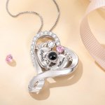 Personalisierte Foto Projektion Baby Feet Herz Halskette mit Namen