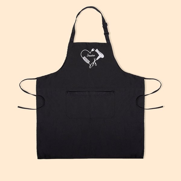 Personalized Hairstylist Pocket Apron with Embroidered Heart Salon Barber Shop Accessory Gift for Stylist Hairdressing Enthusiast
