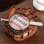 Gepersonaliseerde 3 Pack Baseball ontwerp Drink Onderzetters Set met Houder