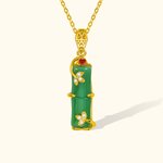 Personalised Natural Jade Pendant Charm Necklace with Birthstone