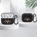 Cover personalizzata vintage Smile Daisy Flower Boho Hippie per AirPods Pro con portachiavi