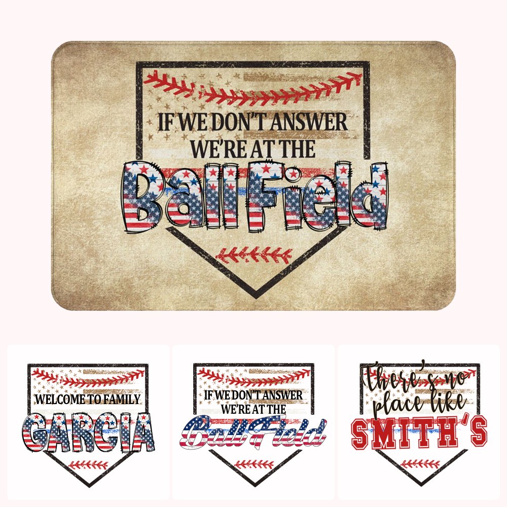 Personalisierte Baseball Willkommen Flanell Fußmatte für 4. Juli