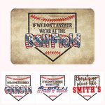 Personalized Baseball Welcome Flannel Doormat for 4th of July