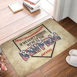 Gepersonaliseerde Baseball Welkom Flanellen Deurmat voor 4 juli
