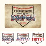 Gepersonaliseerde Baseball Welkom Flanellen Deurmat voor 4 juli