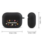 Cover personalizzata vintage Smile Daisy Flower Boho Hippie per AirPods Pro con portachiavi
