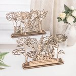 Gepersonaliseerde Houten Uitgeholde Geboortebloem Decoratie met Namen
