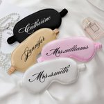Masque oculaire personnalisé avec pochette pour l'enterrement de vie de jeune fille Cadeau de mariage pour elle