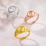 Bague en Argent Personnalisée avec 1-5 Fleurs de Naissance Bague de Bouquet Cadeau Anniversaire Fête pour Femme