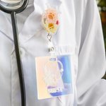 Badge d'identification personnalisé pour échographes avec enrouleur fleuri pour le personnel médical