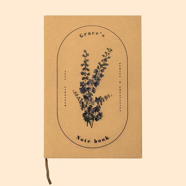 Personalised Birth Flower Notebook with Name for Birthday Gratitude Gift