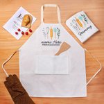 Personalised Linen Kitchen Apron with Pocket