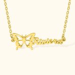 Personalised Birth Month Butterfly Name Necklace Jewellery