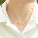 Collier Personnalisé avec Papillon de Naissance et Prénom Bijou Argent ou Laiton Cadeau Anniversaire Fête pour Femme