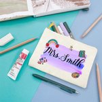 Gepersonaliseerde Make-up etui potlood etui met naam voor leraar Waardering Gift