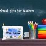 Gepersonaliseerde Make-up etui potlood etui met naam voor leraar Waardering Gift