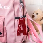 Étiquette Acrylique Personnalisée avec Nom Évidé Accessoire de Sac à Dos Cadeau Anniversaire Rentrée Scolaire pour Enfant