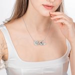 Collier d'Infini Argent Personnalisé avec Nom Collier en Forme de Violon Cadeau d'Anniversaire Noël pour Elle