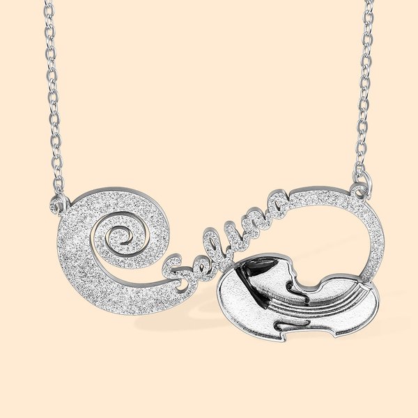Collar Infinito Violín Personalizado con Nombre Regalo para Ella