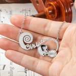 Collier d'Infini Argent Personnalisé avec Nom Collier en Forme de Violon Cadeau d'Anniversaire Noël pour Elle