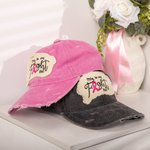 Personalized Pink Ribbon Breast Cancer Awareness Distressed Baseball Cap