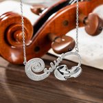 Collier d'Infini Argent Personnalisé avec Nom Collier en Forme de Violon Cadeau d'Anniversaire Noël pour Elle