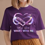 Personalized Memorial Heart T-shirt Never Walk Alone Walk With Me