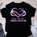 Personalized Memorial Heart T-shirt Never Walk Alone Walk With Me