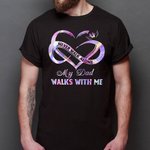 Personalized Memorial Heart T-shirt Never Walk Alone Walk With Me