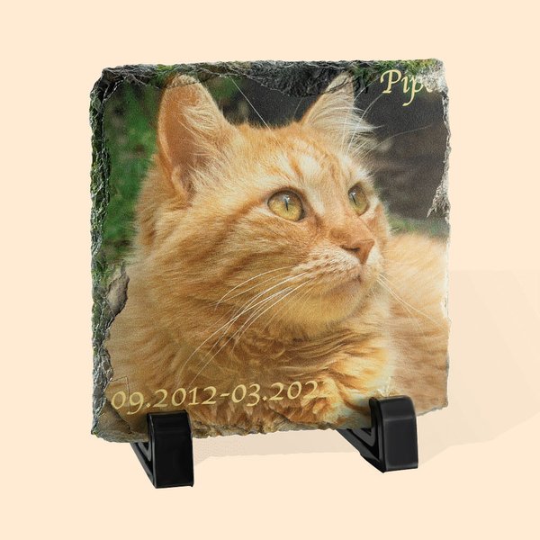 Ardesia commemorativa con foto dell'animale domestico personalizzata per gli amanti degli animali domestici