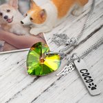 Personalized Rainbow Bridge Paw Print Wings Heart Necklace with Name Dainty Jewelry Pet Loss Sympathy Memorial Gift for Pet Lovers