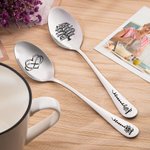 Cuchara Nana Personalizada Grabada a Láser Con Nombres y Flor de Nacimiento Regalos para la Abuela