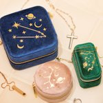 Spersonalizowane aksamitne etui na biżuterię Starry Night Constellation