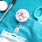Bobina portabadge retrattile personalizzata con nome per operatori medici