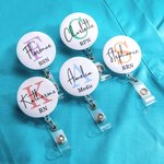 Bobina portabadge retrattile personalizzata con nome per operatori medici