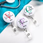 Bobina portabadge retrattile personalizzata con nome per operatori medici