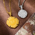 Personalized Firefighter Badge Honor Necklace with Number and Department