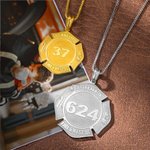 Personalized Firefighter Badge Honor Necklace with Number and Department