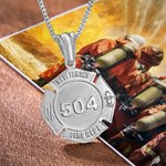 Personalized Firefighter Badge Honor Necklace with Number and Department