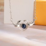 Personalized Wing Heart Photo Projection Memorial Necklace for Her
