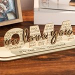 Personalisierte hölzerne Ich liebe dich Zeichen Raumdekoration Muttertag Vatertag Geburtstag Geschenk für Papa Mama Oma