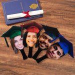 Eventail personnalisé pour photo de face avec bonnet de célibataire Lot de 2 accessoires de photographie pour la promotion 2025 Cadeau de fin d'études