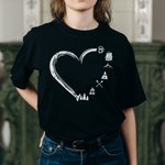 Personalized Cute Heart-shaped Camping Elements Women T-shirt with Name Gift for Camp Lover