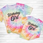 Maglietta di compleanno personalizzata tinta unita per bambina