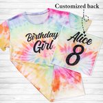 Maglietta di compleanno personalizzata tinta unita per bambina