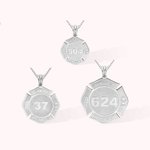 Personalized Firefighter Badge Honor Necklace with Number and Department
